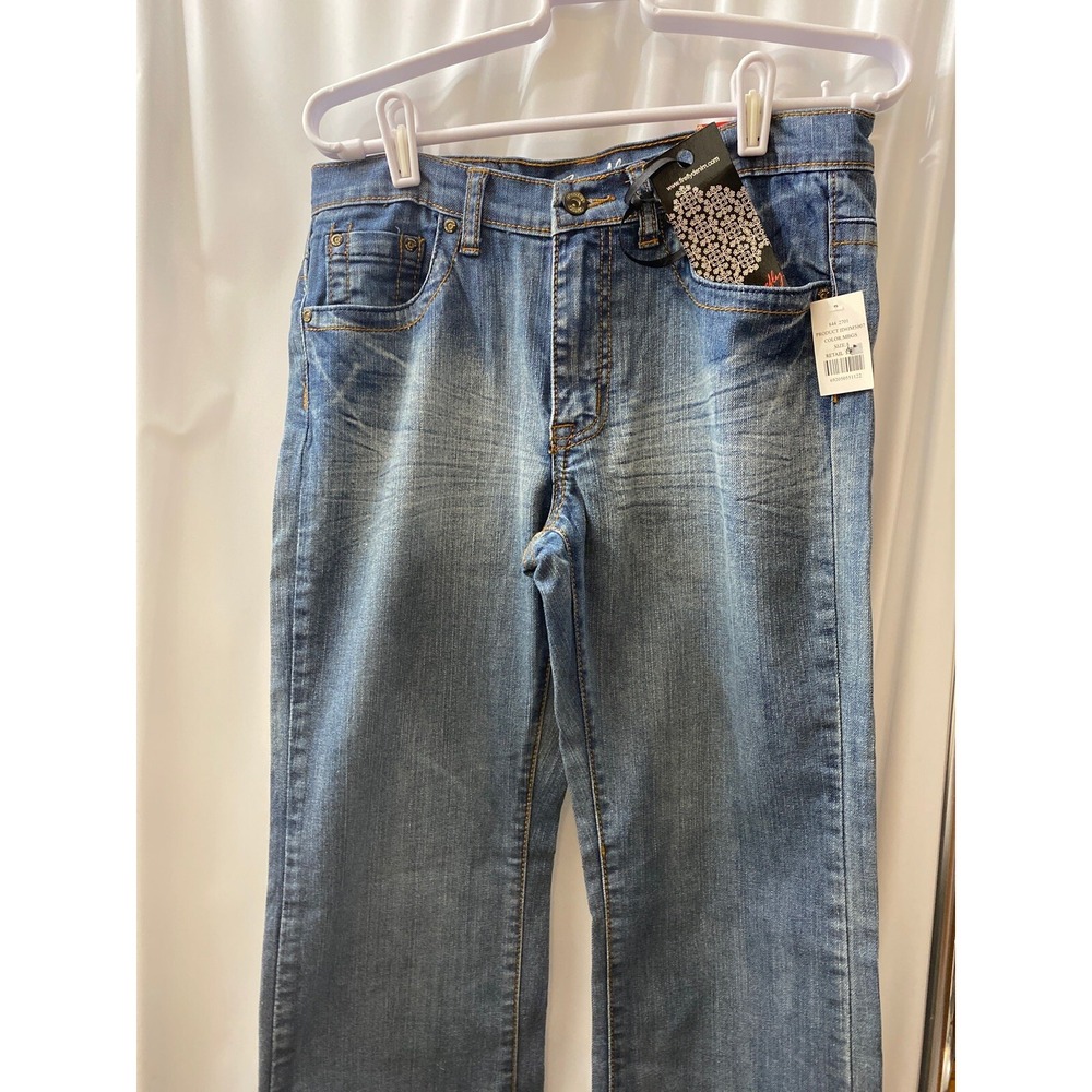 MS FIREFLY BLUE DENIM BOOTCUT JEANS SIZE 8 NEW WITH BLING